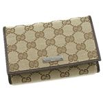 GUCCI(グッチ) 三つ折り財布(小銭入れ付) 154258 CARD CASE ベージュ/ダークブラウン