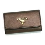 PRADA(プラダ) キーケース 1M0222 SAFFIANO METAL ORO カーキー/ブラウン