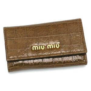 Miu Miu(ミュウミュウ) キーケース 5M0222 STAMPA COCCO LUX ブラウン