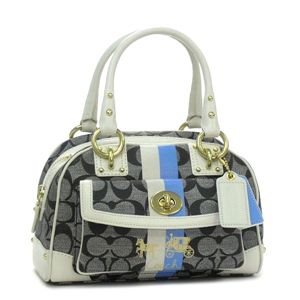 Coach(コーチ) トートバッグ 13194HERITAGE STRIPE ブラック/ホワイト