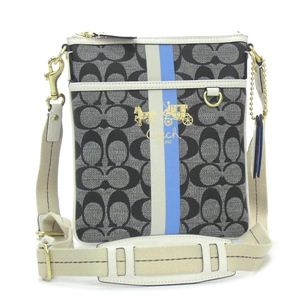 Coach(コーチ) ナナメガケバッグ 42385HERITAGE STRIPE ブラック/ホワイト