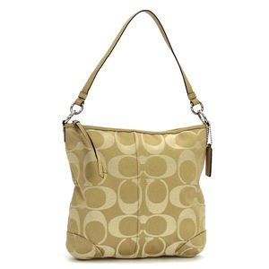 Coach(コーチ) ショルダーバッグ 13340フローラルスエード ライトカーキー
