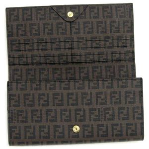 FENDI（フェンディ）長札財布 JURAS 8M0235 CON PATTINA CON LAMPO ダークブラウン