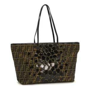 FENDI（フェンディ）トートバッグ PA8スパンコール 8BH185 ROLL BAG ダークブラウン