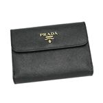 PRADA（プラダ） Wホック財布 SAFFIANO METAL ORO 1M0523 ブラック