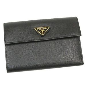 PRADA（プラダ） 二つ折り財布（小銭入れ付） SAFFIANO ORO 1M0510 ブラック