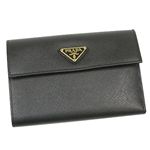 PRADA（プラダ） 二つ折り財布（小銭入れ付） SAFFIANO ORO 1M0510 ブラック