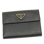 PRADA（プラダ） Wホック財布 SAFFIANO ORO 1M0523 ブラック