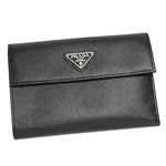 PRADA（プラダ） 三つ折り財布（小銭入れ付） SAFFIANO ORO 1M0510 ブラック
