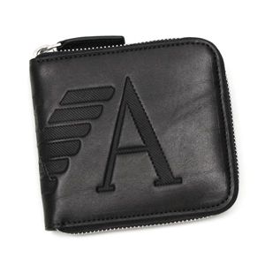 Emporio Armani（エンポリオ・アルマーニ） 二つ折り財布（小銭入れ付） YEM475 ブラック