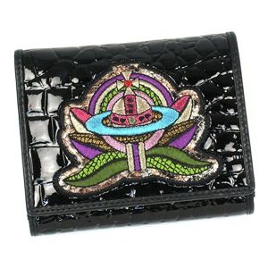 Vivienne Westwood（ヴィヴィアンウエストウッド） Wホック財布 APPLIQUE 737 ブラック