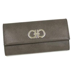 Ferragamo（フェラガモ） 長財布 GANCINI ICONA VITELL 227121 422516 グレー