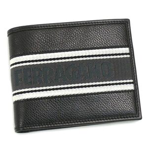 Ferragamo（フェラガモ） 二つ折り財布（小銭入れ付） OPANKシント 668611 LOS ANGELS 415094 ブラック