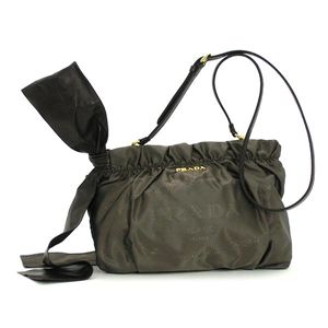 Prada（プラダ） ショルダーバッグ NYLON JACQUARD+NAPPA BT0705 グレー