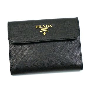 Prada（プラダ） Wホック財布 SAFFIANO MULTICOLOR 1M0523 F0002 ブラック/レッド