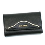 Prada（プラダ） キーケース SAFFIANO BICOLORE 1M0222 F0T7M ブラック/ベージュ