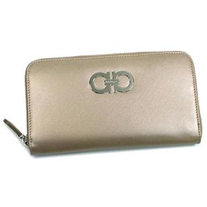 Ferragamo（フェラガモ） 長財布 GANCINI ICONA VITELL 227125 433273 ブロンズ