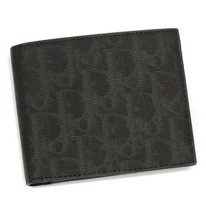Christian Dior（クリスチャン ディオール） 二つ折り財布（小銭入れ付） DIOR HOMME 2DLBC001TEN WALLET WITH COIN PURSE 968 ブラック/グレー