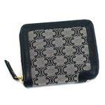 Celine（セリーヌ） 二つ折り財布（小銭入れ付） LOGO 10989 COMPACT ZIPPED MULTIFUNCTION 07OC ネイビー