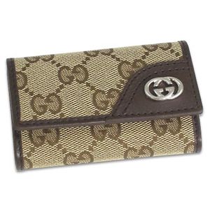 Gucci（グッチ） キーケース MEN NEW BRITT 181680 BASIC KEY-CASE 9569 ベージュ/ダークブラウン