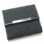 Gucci（グッチ） Wホック財布 METAL BAR 112664 WALLET-FLAP FRENCH 1000 ブラック