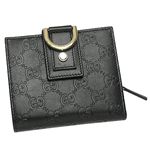 Gucci（グッチ） Wホック財布 NEW ABBEY 154255 WALLET MEDIUM-ZIP 1000 ブラック/ゴールド