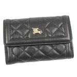 Burberry（バーバリー） Wホック財布 QUILTED LEATHER CRED PURS 1 ブラック