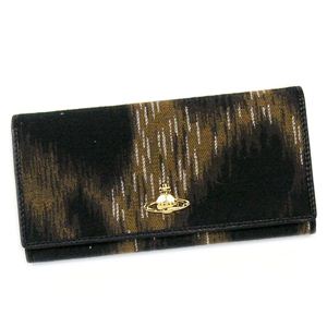 Vivienne Westwood（ヴィヴィアンウエストウッド） 長財布 LEOPARD 2800V ブラック/ブラウン