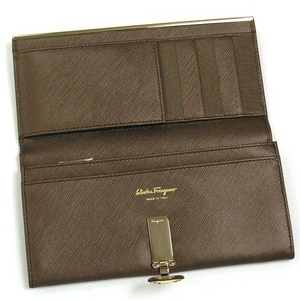 Ferragamo（フェラガモ） 長財布 GANCINI ICONA VITELL 224633 433256 ブロンズ