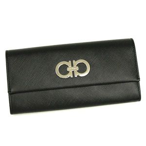 Ferragamo（フェラガモ） 長財布 GANCINI ICONA VITELL 227121 335289 ブラック