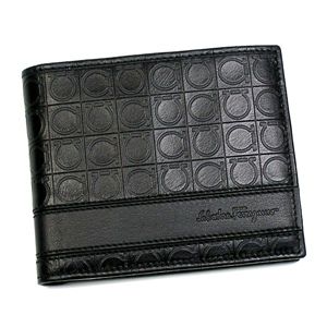 Ferragamo（フェラガモ） 二つ折り財布（小銭入れ付） GAMMA 668734 433496 ブラック