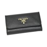 Prada（プラダ） キーケース SAFFIANO METAL ORO 1M0222 F0002 ブラック