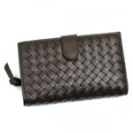 BOTTEGA VENETA(ボッテガベネタ) 長財布 P.FOGLIO INTRECCIATO 121060 2040 ダークブラウン H9×W14.5×D2.5