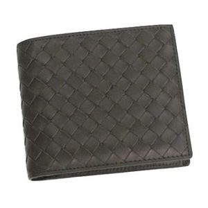 BOTTEGA VENETA(ボッテガベネタ) 二つ折り財布(小銭入れ付) P.FOGLIO INTRECCIATO 193642 2040 ダークブラウン H9.5×W11×D2