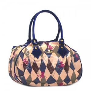 Vivienne Westwood(ヴィヴィアンウエストウッド) ハンドバッグ NEW HARLEQUIN 4606  ブルー H25×W16/35×D16