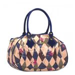 Vivienne Westwood(ヴィヴィアンウエストウッド) ハンドバッグ NEW HARLEQUIN 4606  ブルー H25×W16/35×D16