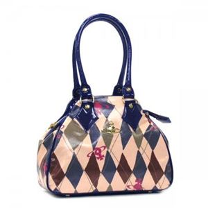 Vivienne Westwood(ヴィヴィアンウエストウッド) ハンドバッグ NEW HARLEQUIN 5073  ブルー H21×W29×D13