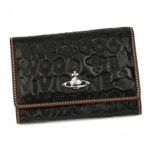 Vivienne Westwood(ヴィヴィアンウエストウッド) 二つ折り財布(小銭入れ付) BAM BAM 746V  ブラック H9.5×W13.5×D2.5