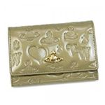 Vivienne Westwood(ヴィヴィアンウエストウッド) 二つ折り財布(小銭入れ付) EBURY CROSTA 746V  PLATINUM H9.5×W13.5×D2.5