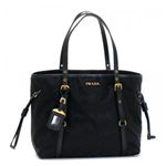 Prada(プラダ) トートバッグ NYLON JACQUARD+SAFFI BR4252 2 ブラック H28.5×W32×D14
