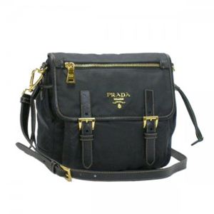 Prada（プラダ） ショルダーバッグ TESSUTO+SAFFIANO BT0692 308 ダークグレー H22×W24×D10