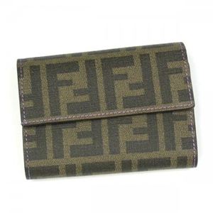 Fendi（フェンディ） 二つ折り財布（小銭入れ付） ZUCCA PU LOGO 8M0026 F0HJ6 パープル H9.5×W12.5×D2.5