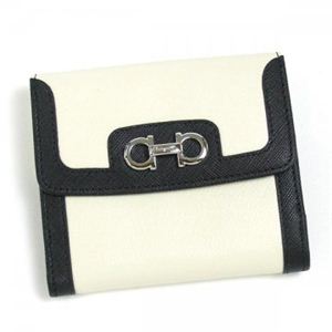 Ferragamo（フェラガモ） Wホック財布 NEW G.ICONA SPECTATO 22B115 450141 ブラック/ホワイト H10.5×W12×D2.5
