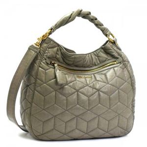 MIUMIU�i�~���E�~���E�j �V�����_�[�o�b�O TRAPUNTATTO SOFT RR1695 424 ���C�g�O���[