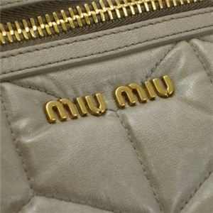 MIUMIU�i�~���E�~���E�j �V�����_�[�o�b�O TRAPUNTATTO SOFT RR1695 424 ���C�g�O���[