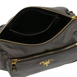 Prada(プラダ) ショルダーバッグ TESSUTO+SAFFIANO BT0689 グレー (H22XW28XD12)