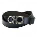 Ferragamo（フェラガモ） ベルト DOUBLE ADJUS 675542 312615 ブラック/ブラウン