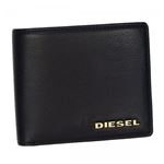 DIESEL（ディーゼル） 二つ折り財布（小銭入れ付） X01966 H4486 BLACK／ANTIQUE BRASS