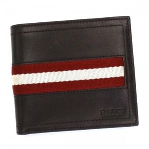 Bally（バリー） 二つ折り財布（小銭入れ付） TYE 271 CHOCOLATE RED／WHITE