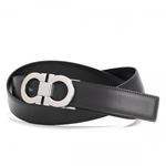 Ferragamo（フェラガモ） ベルト 長さ120cmまで対応 671041 630504 DARK SILVER／NERO